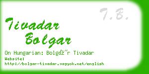 tivadar bolgar business card